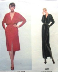2296 D SAYRES BLOUSON STRT DEEP V DRESS LENGTHS,BELT PATTERN 12
